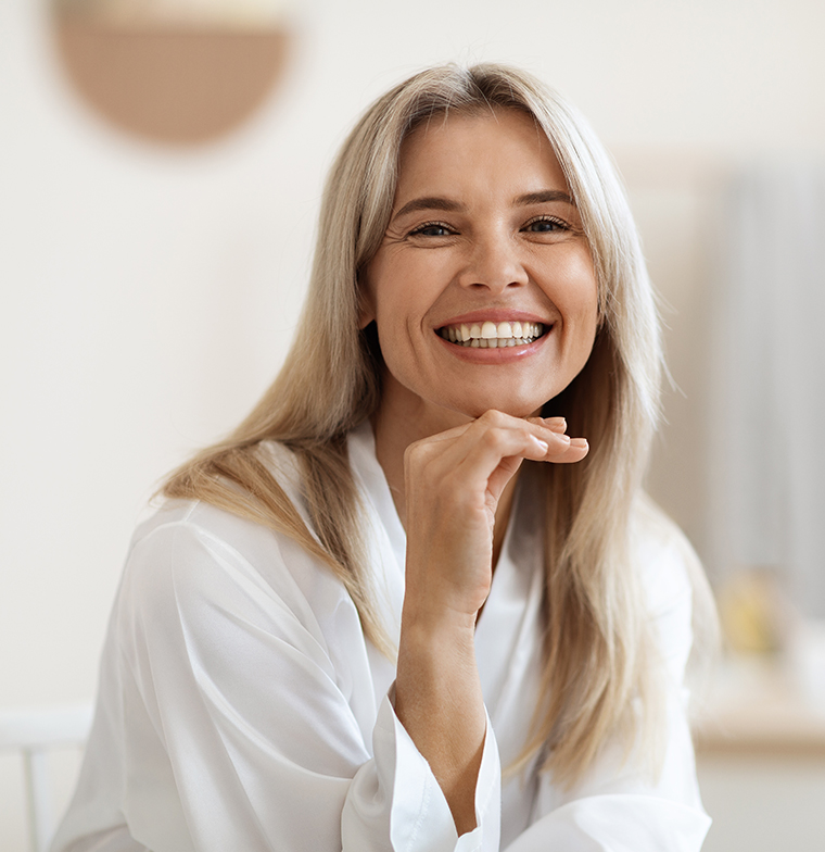 older woman smiling